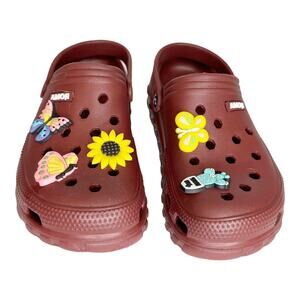 Amoji Maroon Slip On Everyday Outdoor Casual Water Garden Clogs Shoes Size 6
